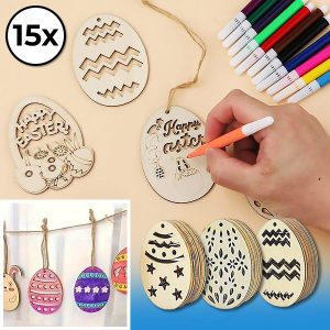 Uskršnja drvena jaja (15kom) | EGGNAMENTIFY