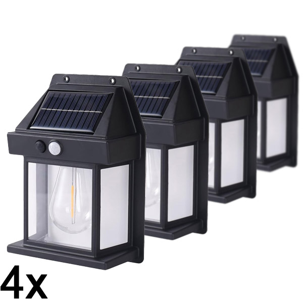 4x Vanjsko solarno svjetlo sa senzorom pokreta | FLUXLAMP